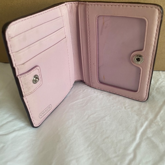 Coach Bifold Small Leather Wallet Grey - Picture 2 of 4